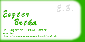 eszter brtka business card